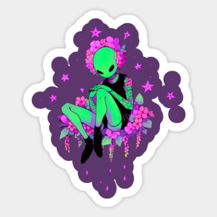 Aesthetic alien Sticker